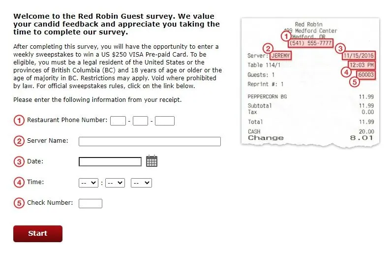 Red Robin Guest Satisfaction Survey - Redrobinlistens